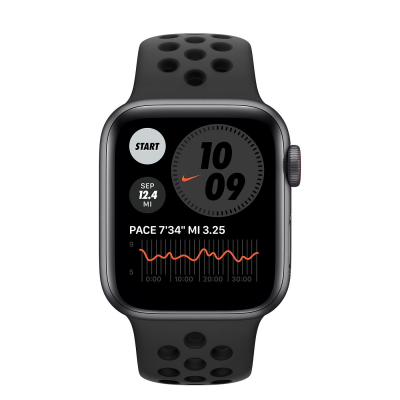 Watch Nike SE GPS + Cellular 40mm Space Gray Aluminium Case with Anthracite/Black Nike Sport Band - Regular Apple