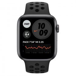 Apple Apple Watch Nike SE GPS + Cellular 44mm Spacegrijs Aluminium Zwart Sportbandje 