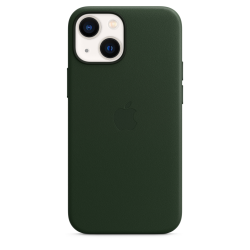 Coque en cuir avec MagSafe pour iPhone 13 mini - Vert séquoia Apple
