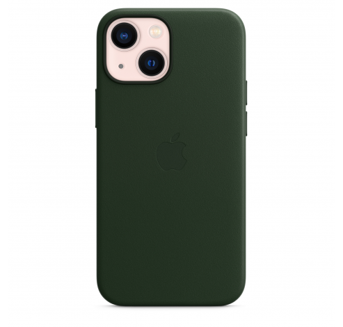Coque en cuir avec MagSafe pour iPhone 13 mini - Vert séquoia  Apple