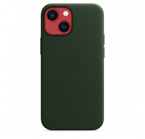Coque en cuir avec MagSafe pour iPhone 13 mini - Vert séquoia  Apple