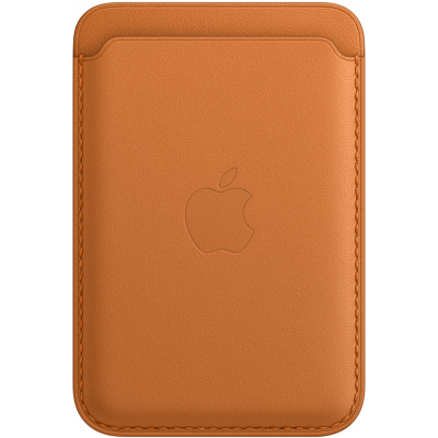 Porte-cartes en cuir avec MagSafe pour iPhone - Ocre Apple