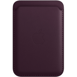Porte-cartes en cuir avec MagSafe pour iPhone - Cerise noire Apple
