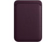 Porte-cartes en cuir avec MagSafe pour iPhone - Cerise noire