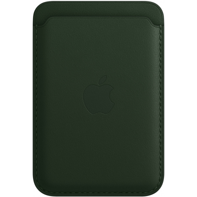 Porte-cartes en cuir avec MagSafe pour iPhone - Vert séquoia Apple