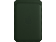 Porte-cartes en cuir avec MagSafe pour iPhone - Vert séquoia