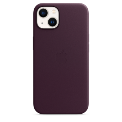 Coque en cuir avec MagSafe pour iPhone 13 - Cerise noire Apple