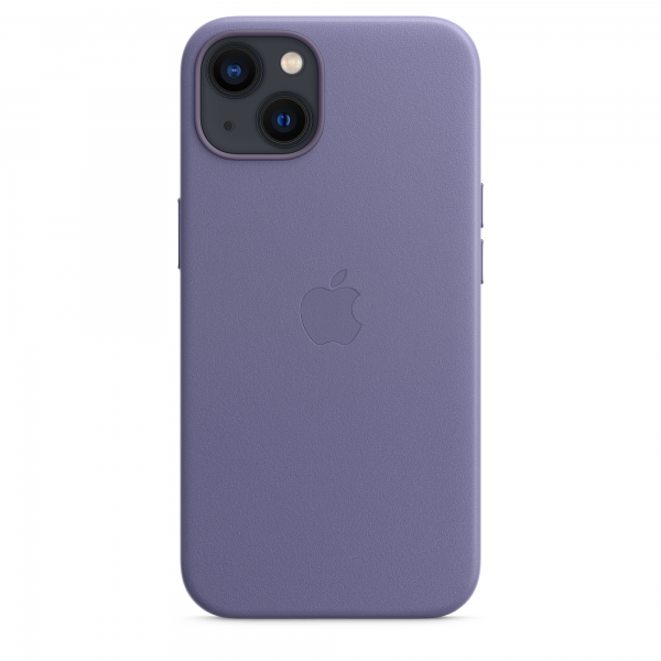 Leren hoesje met MagSafe voor iPhone 13 - Blauweregen 