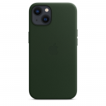 Coque en cuir avec MagSafe pour iPhone 13 - Vert séquoia 