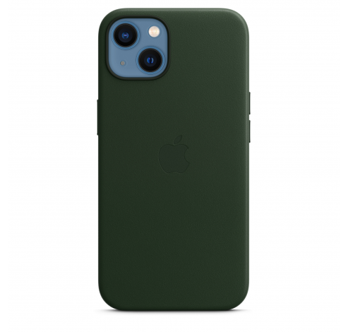 Coque en cuir avec MagSafe pour iPhone 13 - Vert séquoia  Apple