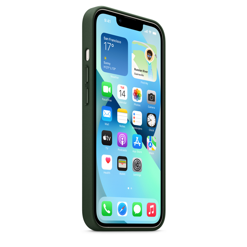 Apple Smartphonehoesje Leren hoesje met MagSafe voor iPhone 13 - Sequoia-groen