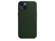 Coque en cuir avec MagSafe pour iPhone 13 - Vert séquoia