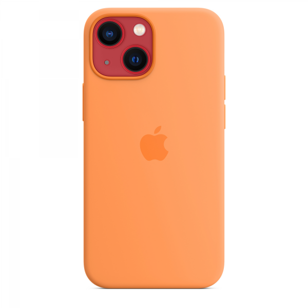 Siliconenhoesje met MagSafe voor iPhone 13 mini - Okergeel 
