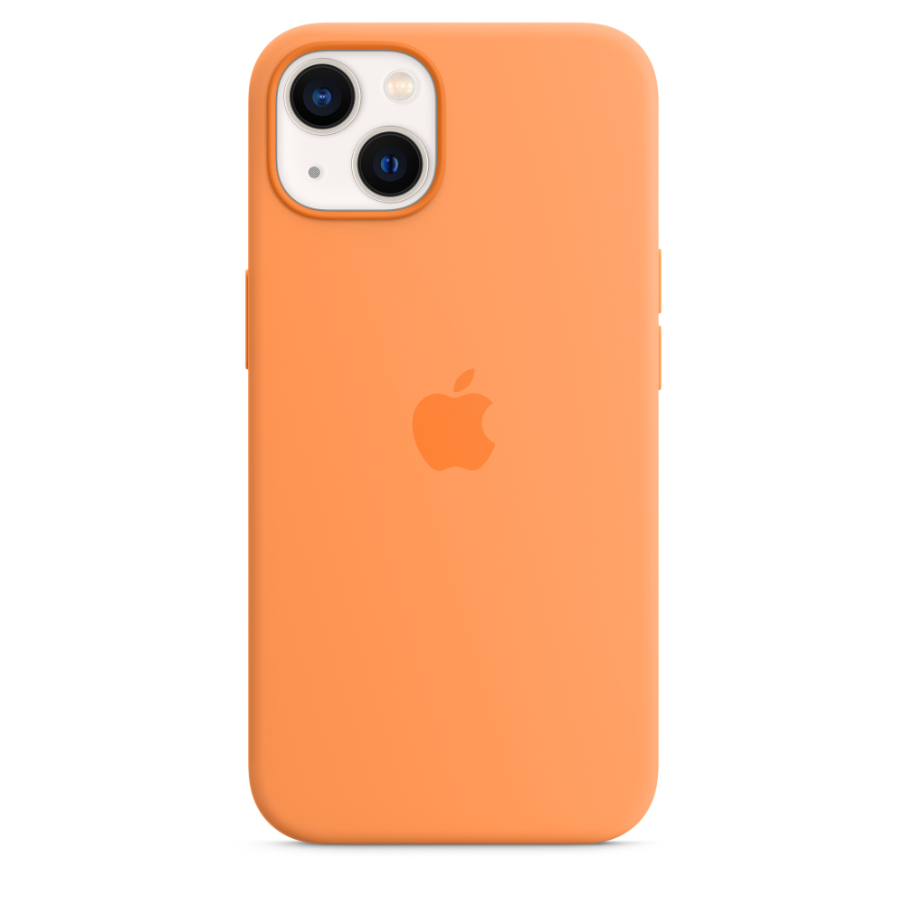 Apple Smartphonehoesje Siliconenhoesje met MagSafe voor iPhone 13 - Okergeel