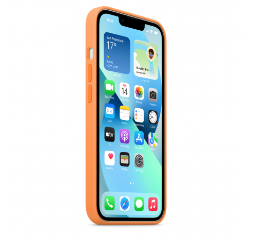 Coque en silicone avec MagSafe pour iPhone 13 - Orangé  Apple