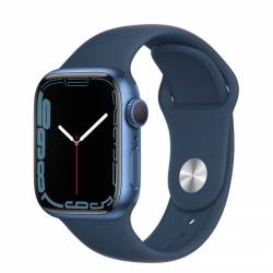 Apple Apple Watch Series 7 GPS 41mm blauw Aluminium met Sportband Abyss-blauw Regular