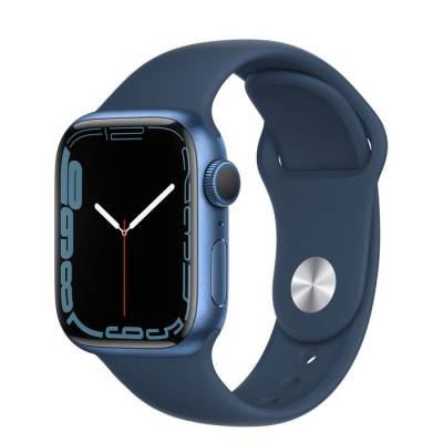 Apple Watch Series 7 GPS, 41mm Blue Aluminium Case with Abyss Blue Sport Band - Regular Apple