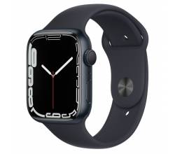 Apple Watch Series 7 GPS 45mm inktblauw aluminium met Sportband Middernacht Regular Apple