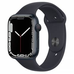 Apple Watch Series 7 GPS + Cellular 45mm inktblauw aluminium met Sportband Middernacht Regular 