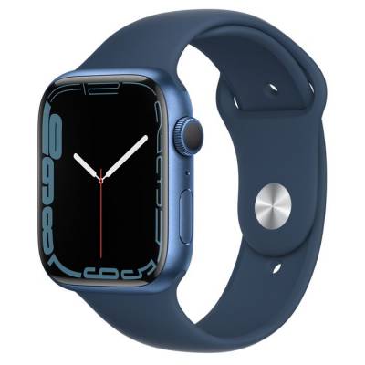Apple Watch Series 7 GPS, 45mm Blue Aluminium Case with Abyss Blue Sport Band - Regular Apple