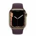 Apple Watch Series 7 GPS + Cellular 41mm Goud Roestvrij Staal met Sportbandje Donker Kers Apple Watch Series 7 GPS + Cellular 41mm Goud Roestvrij Staal met Sportbandje Donker Kers
