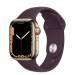 Apple Watch Series 7 GPS + Cellular 41mm Goud Roestvrij Staal met Sportbandje Donker Kers Apple Watch Series 7 GPS + Cellular 41mm Goud Roestvrij Staal met Sportbandje Donker Kers