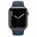 Apple Watch Series 7 GPS + Cellular 45mm Grafiet Roestvrij Staal met Sportbandje Abyss-blauw Apple Watch Series 7 GPS + Cellular 45mm Grafiet Roestvrij Staal met Sportbandje Abyss-blauw