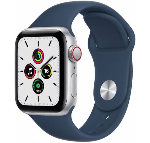 Apple Watch SE zilverkleurig aluminium 40mm GPS + Cellular Sportbandje Abyss Blue  Apple