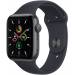 Apple Apple watch SE spacegrijs aluminium 44mm GPS  Sportbandje Middernacht