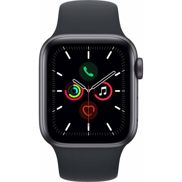 Apple Apple watch SE spacegrijs aluminium 44mm GPS  Sportbandje Middernacht