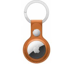 Leren AirTag-sleutelhanger Goudbruin Apple