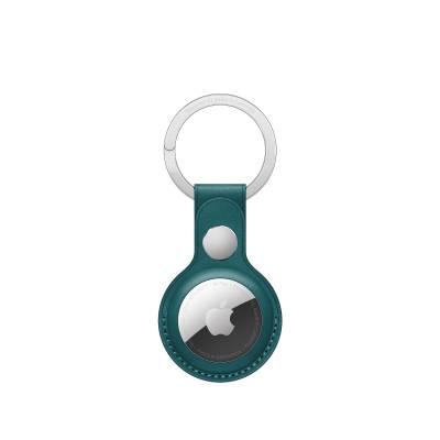 AirTag Leather Key Ring - Forest Green Apple
