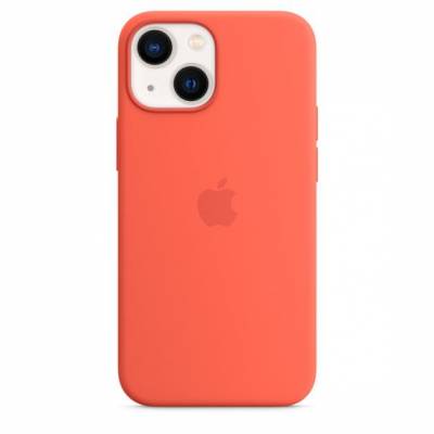 Siliconenhoesje met MagSafe voor iPhone 13 Mini Nectarine Apple
