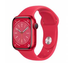 Apple Watch Series 8 GPS + Cellular 41mm (PRODUCT)RED Aluminium Case met (PRODUCT)RED Sport Band - Regular Apple