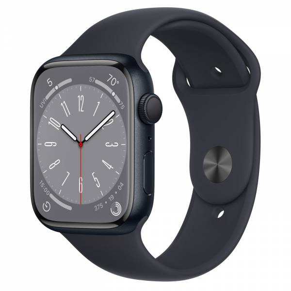 Apple Apple Watch Series 8 GPS 45mm Midnight Aluminium Case met Midnight Sport Band Regular