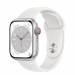 Apple Apple Watch Series 8 GPS 41mm Silver Aluminium Case met White Sport Band Regular
