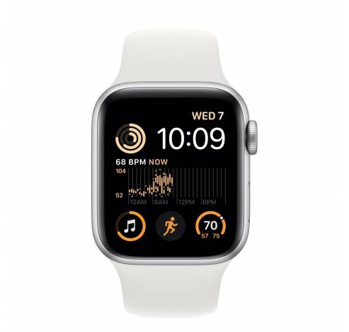 Apple Watch SE GPS + Cellular 40mm Silver Aluminium Case met White Sport Band Regular  Apple