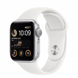 Apple Watch SE GPS 40mm Silver Aluminium Case met White Sport Band Regular Apple
