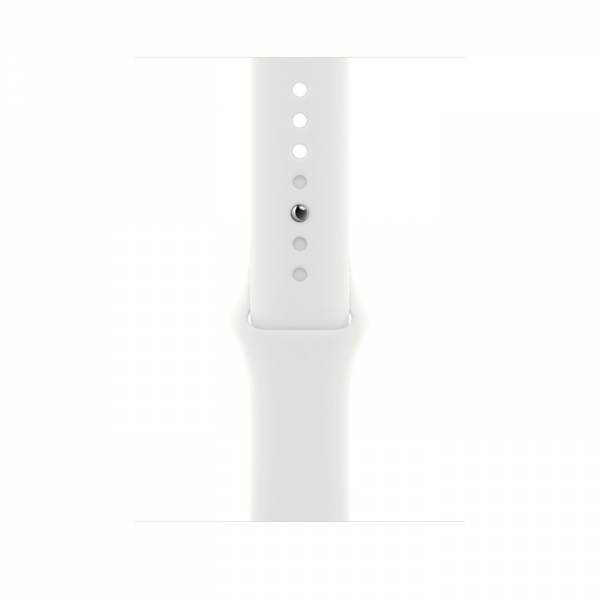 Apple Apple Watch SE GPS 44mm Silver Aluminium Case met White Sport Band Regular