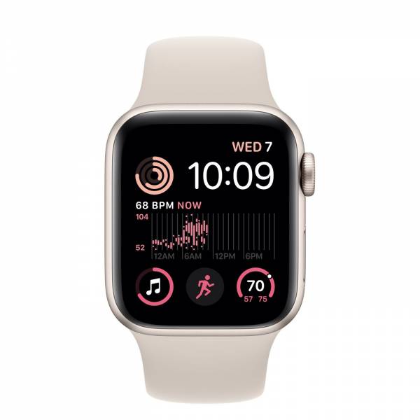 Apple Watch SE GPS + Cellular 40mm Starlight Aluminium Case met Starlight Sport Band Regular 