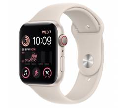 Apple Watch SE GPS + Cellular 44mm Starlight Aluminium Case met Starlight Sport Band Regular Apple