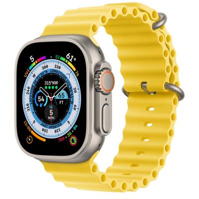 Apple Watch Ultra GPS + Cellular, 49mm Titanium Case met Yellow Ocean Band Apple