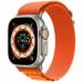 Apple Watch Ultra GPS + Cellular 49mm Titanium Case met Orange Alpine Loop Small 