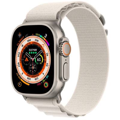 Apple Watch Ultra GPS + Cellular 49mm Titanium Case with Starlight Alpine Loop Medium Apple