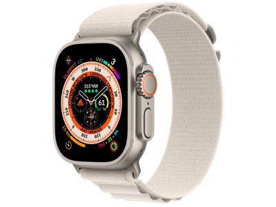 Apple Watch Ultra GPS + Cellular 49mm Titanium Case with Starlight Alpine Loop Medium