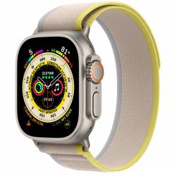 Apple Apple Watch Ultra GPS + Cellular 49mm Titanium Case with Yellow/Beige Trail Loop M/L