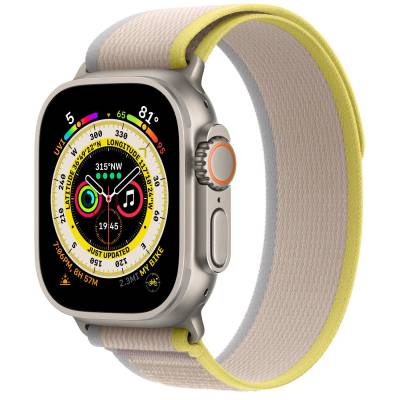 Apple Watch Ultra GPS + Cellular 49mm Titanium Case with Yellow/Beige Trail Loop M/L Apple