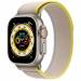 Apple Watch Ultra GPS + Cellular 49mm Titanium Case with Yellow/Beige Trail Loop S/M 