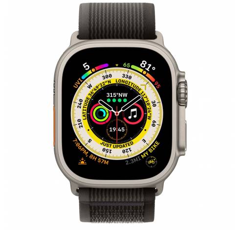 Apple Watch Ultra GPS + Cellular 49mm Titanium Case with Black/Gray Trail Loop M/L  Apple