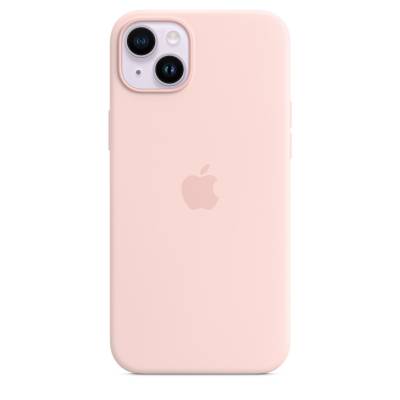 Siliconenhoesje met MagSafe voor iPhone 14 Plus Chalk Pink Apple